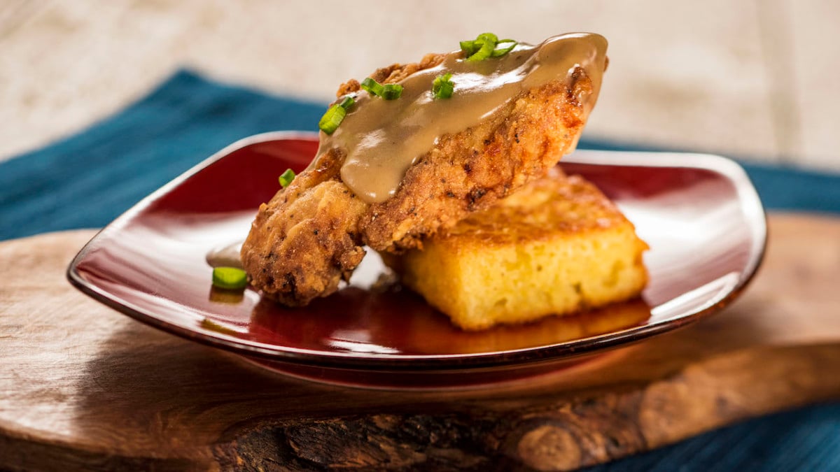 Crispy Chicken with Griddled Cornbread and Red-Eye Gravy