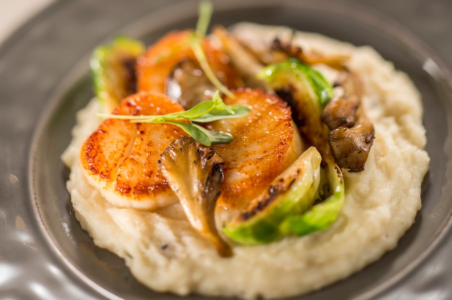 eared Scallops with Roasted Corn and Butterbean Succotash and Chili-chipotle Butter Sauce