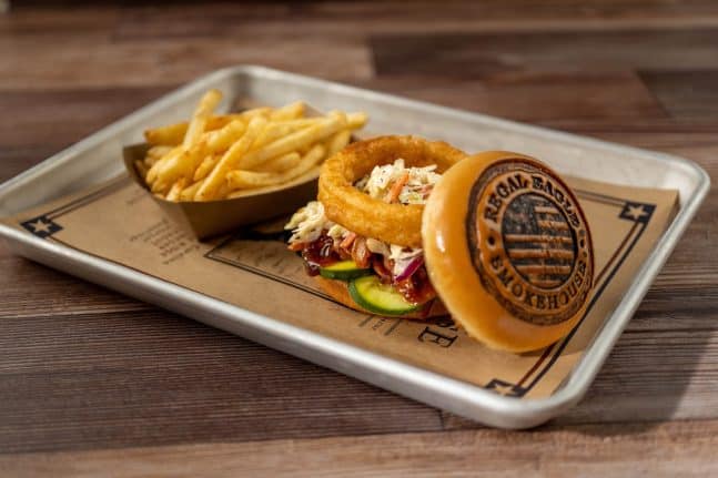 Barbeque Pulled Chicken Sandwich available at Regal Eagle Smokehouse in EPCOT
