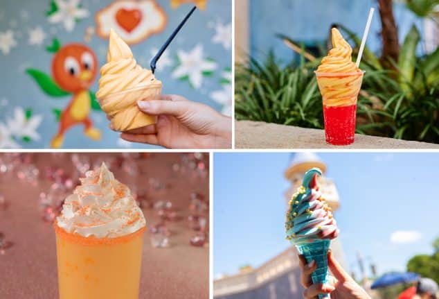 DOLE Whip Orange, I Lava You Float, Enchanted Orange Dream, Aurora Cone