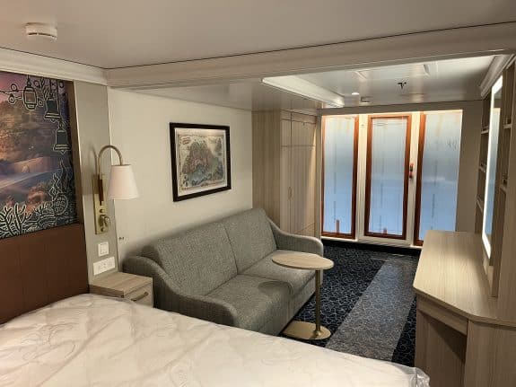 Rendering of a stateroom onboard the Disney Treasure