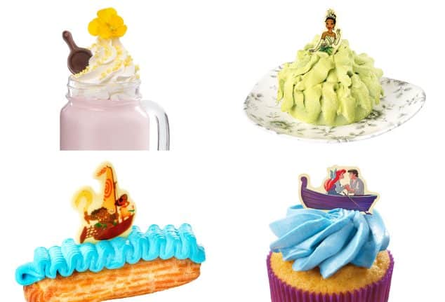 Best. Shake. Ever!: Raspberry milk shake; Royal Bayou Cake with pistachio and caramel; Wave of the Ocean Cake; Cupcake inspired by Ariel