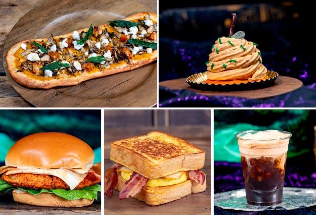 Autumnal Harvest Flatbread; Enchanted Pumpkin Stuff; Spicy Chicken Cordon BOO; Maple French Toast Sandwich; Pumpkin Cheesecake Taverne Cold Brew