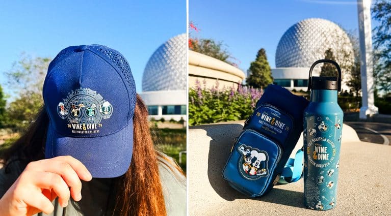 2024 Disney Wine & Dine Half Marathon Weekend Baseball Hat and Bottle