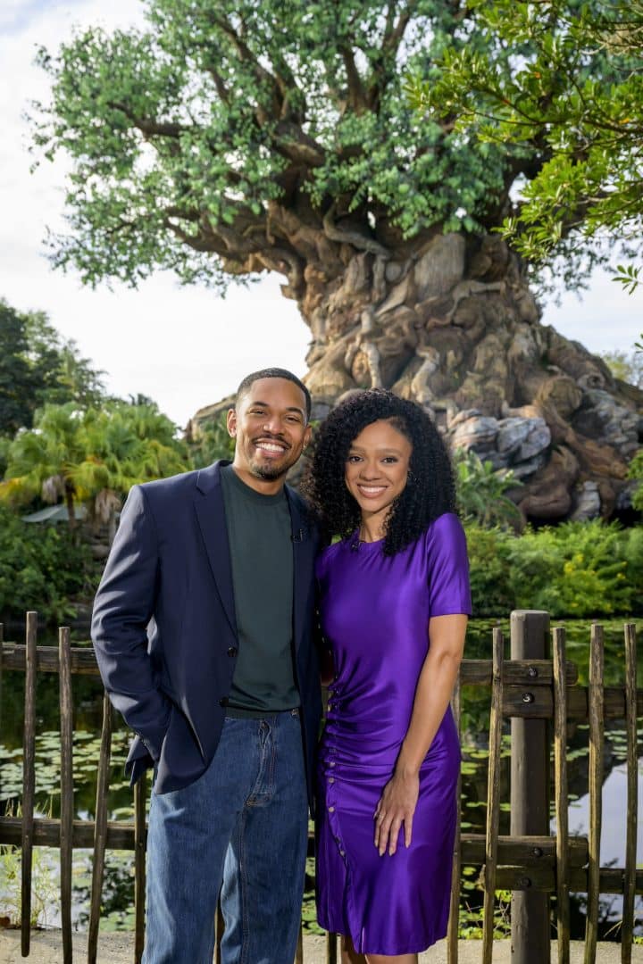 Disney’s “Mufasa: The Lion King,” stars from the new film, Kelvin Harrison Jr. (Taka) and Tiffany Boone (Nala), at Disney’s Animal Kingdom Theme Park