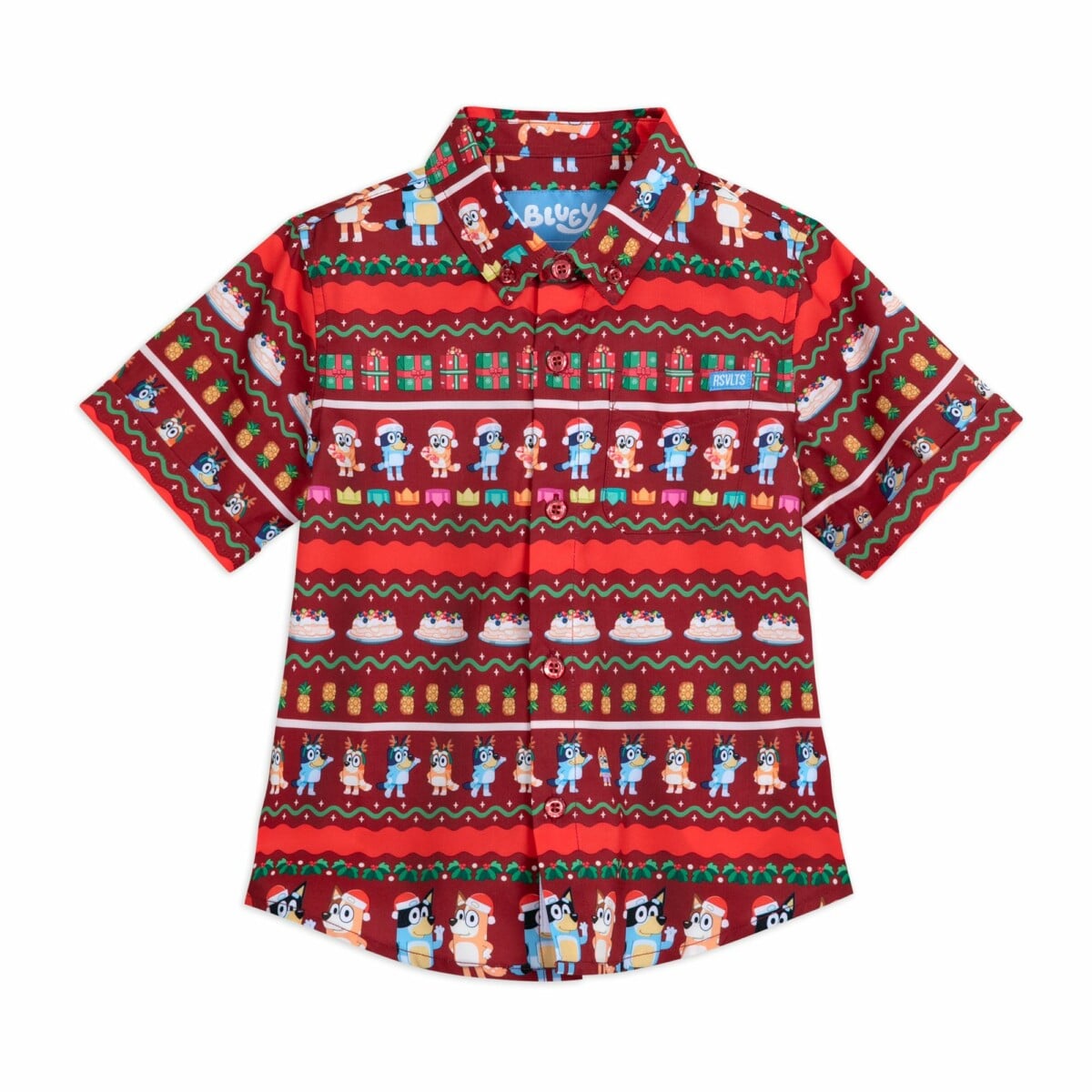 Bluey Holiday Woven Shirt for Kids by RSVLTS 1