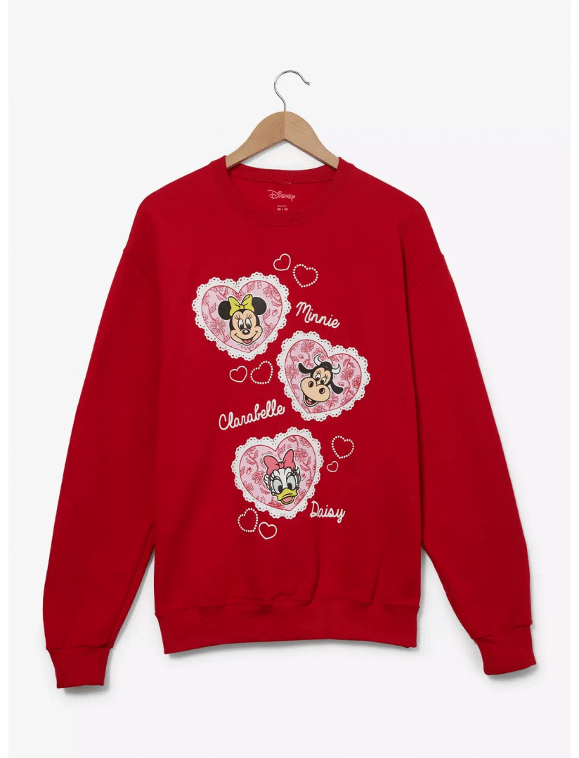 Boxlunch Disney Minnie Mouse & Friends Hearts Women’s Crewneck