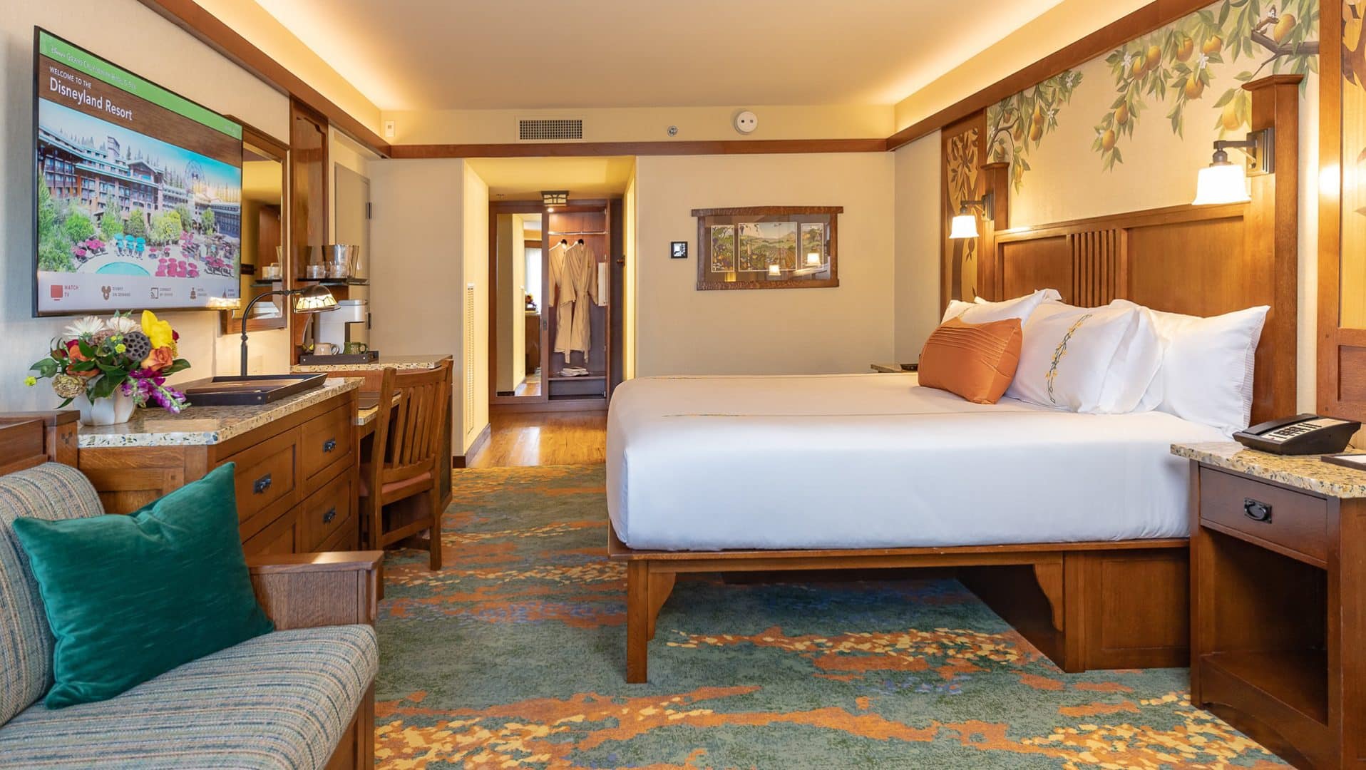 Rendering of guest room, Disney’s Grand Californian Hotel & Spa