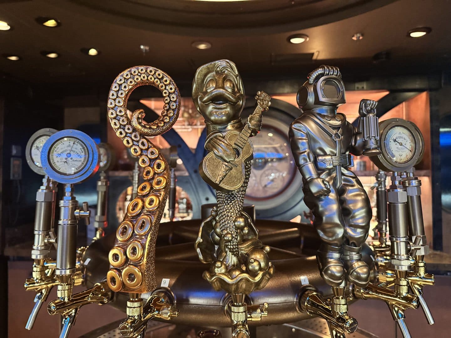 Periscope Pub, a "20,000 Leagues Under the Sea"-inspired lounge onboard the Disney Treasure