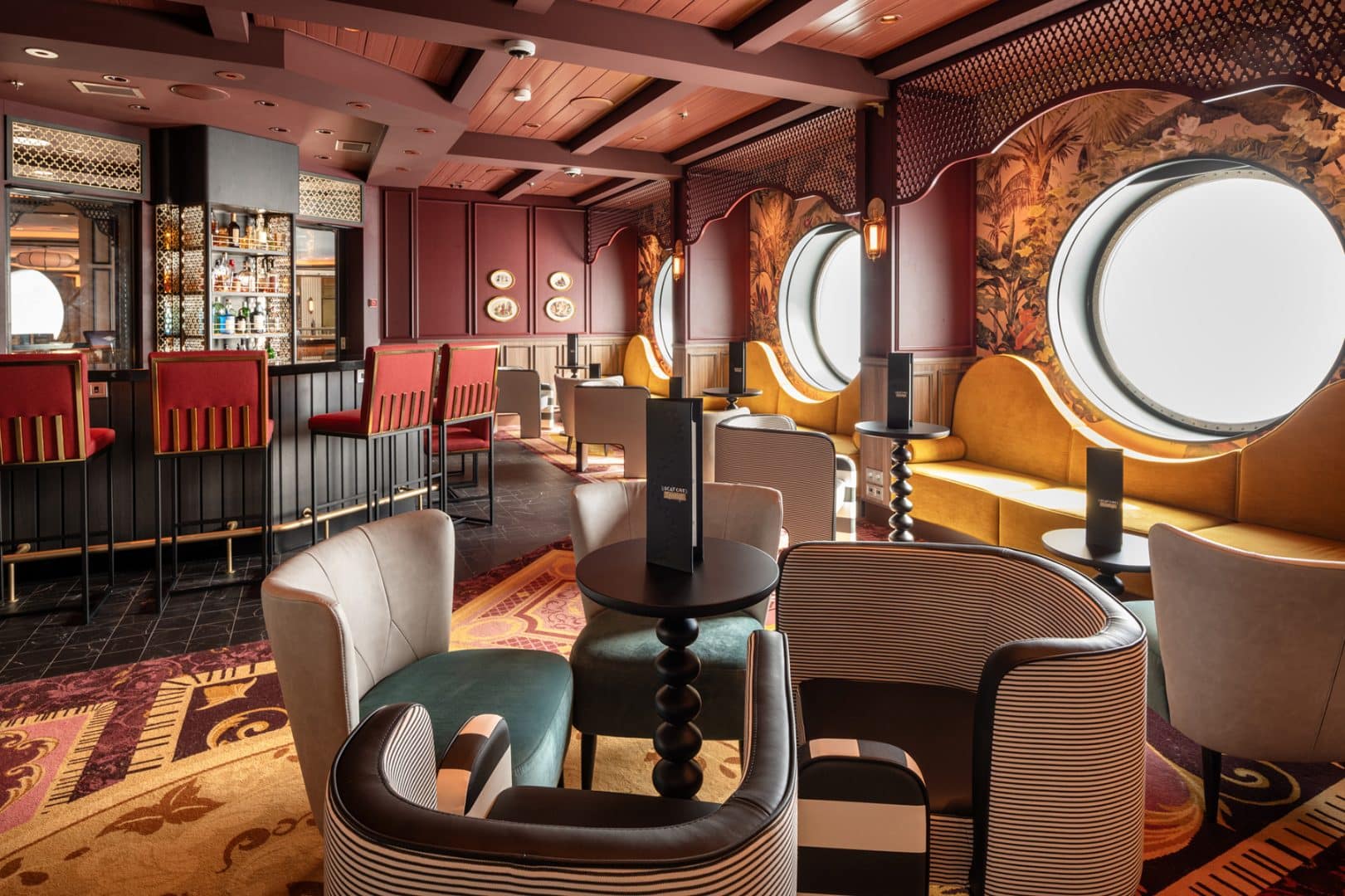 Scat Cat Lounge, themed to "The Aristocats," onboard the Disney Treasure