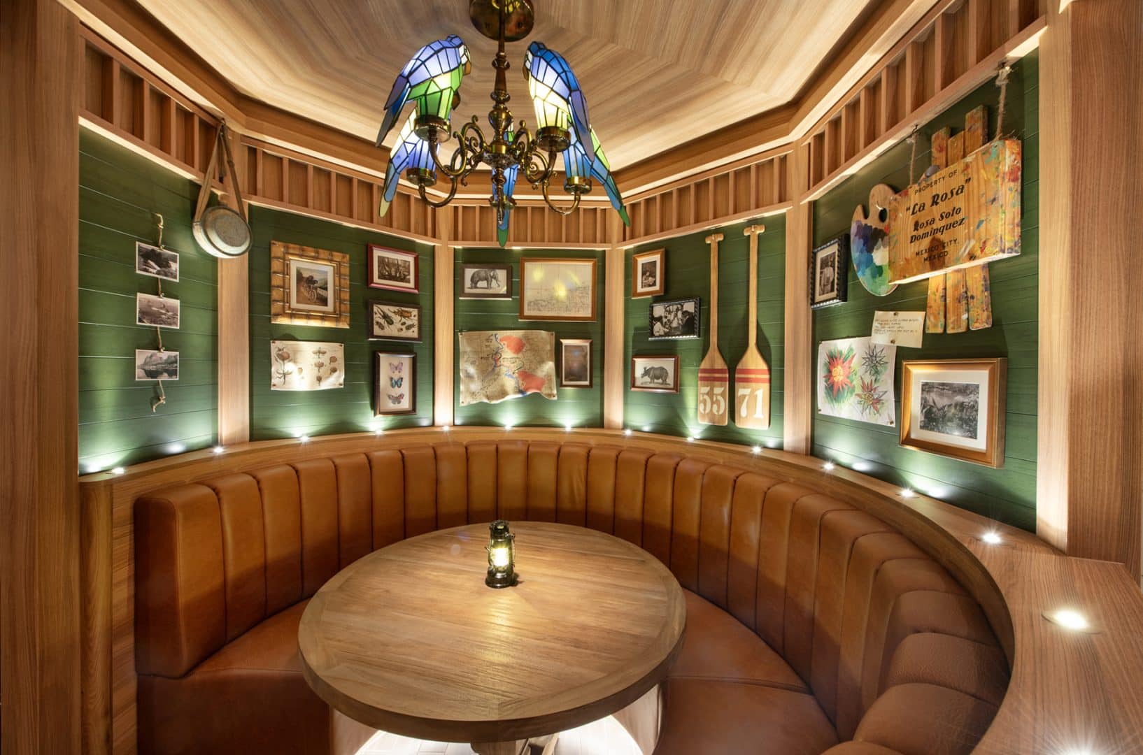 Skipper Society, a Jungle Cruise-inspired lounge onboard the Disney Treasure