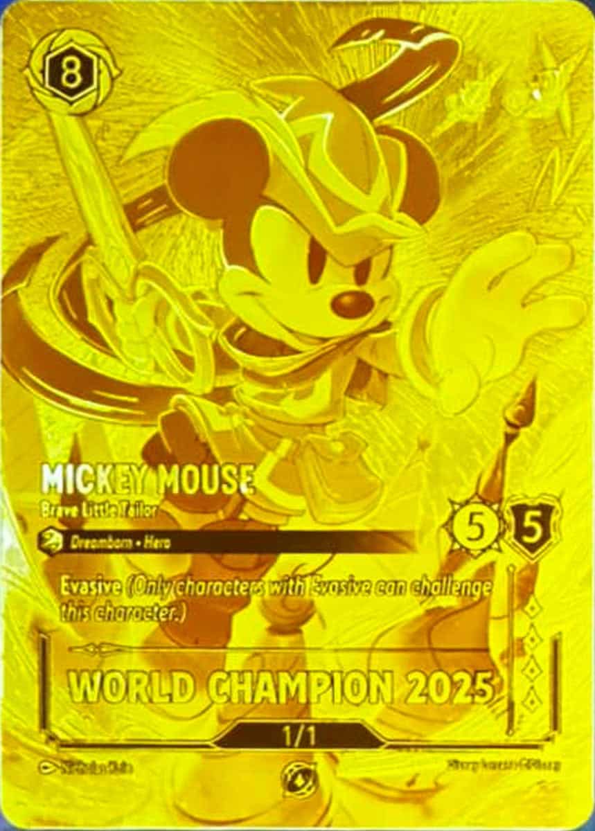Mickey Mouse Brave Little Tailor World Champion 2025 Lq Lorcana Player