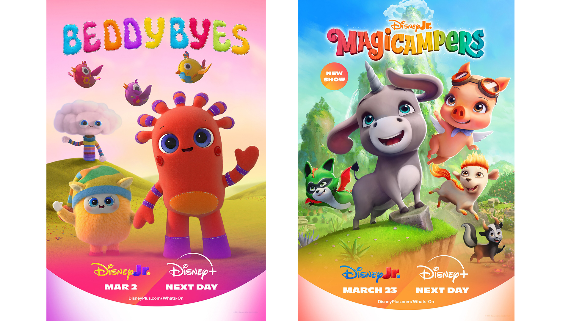 New Preschool Series beddybyes and magicampers Premiere March 2026 on Disney+ and Disney Jr