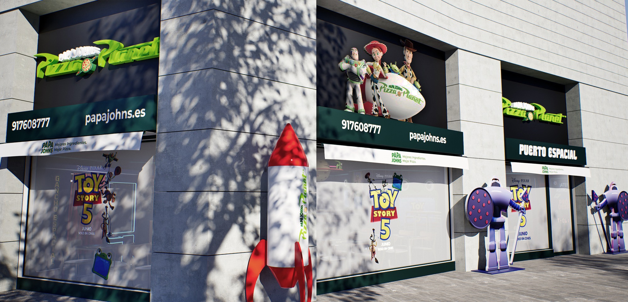 Papa Johns Toy Story Pop Up Madrid | The Main Street Mouse Papa Johns Toy Story Pop Up Madrid