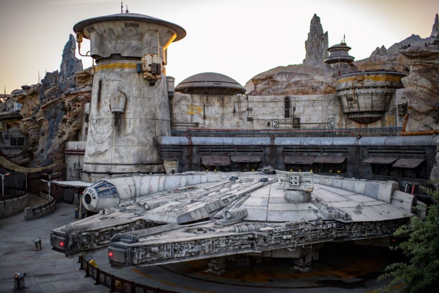 MillenniumFalconinStarWarsGalaxysEdgeinDisneylandPark | The Main Street Mouse Millennium Falcon in Star Wars Galaxys Edge in Disneyland Park