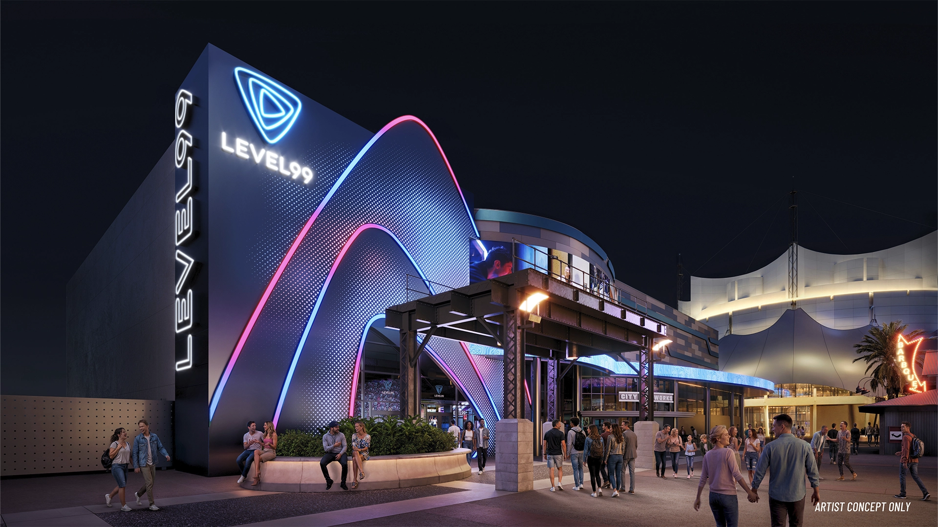 Level99 Opens at Disney Springs June 29 with 60+ Interactive Games DetroitStyle Pizza and More | The Main Street Mouse Level99 Opens at Disney Springs June 29 with 60+ Interactive Games Detroit style Pizza and More
