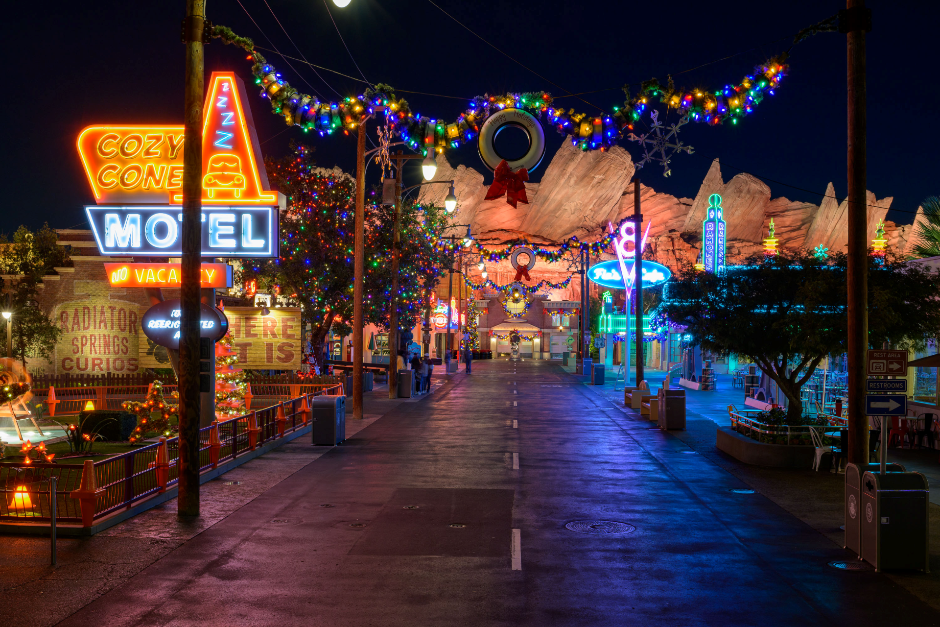 CarsLandChristmas | The Main Street Mouse Cars land christmas