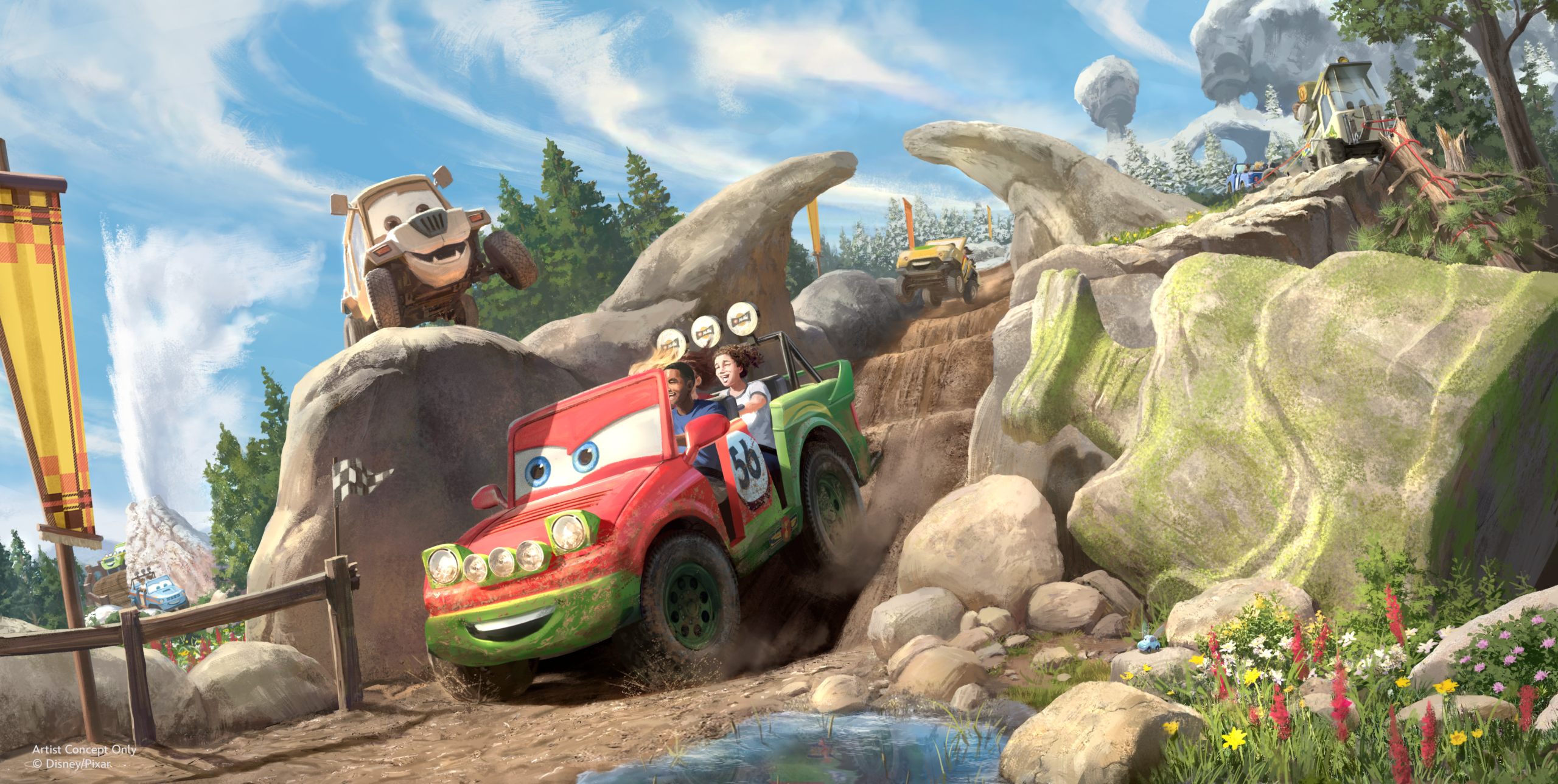 Cars Ridge Run Rally at Magic Kingdom Bunny Hills Concept Art