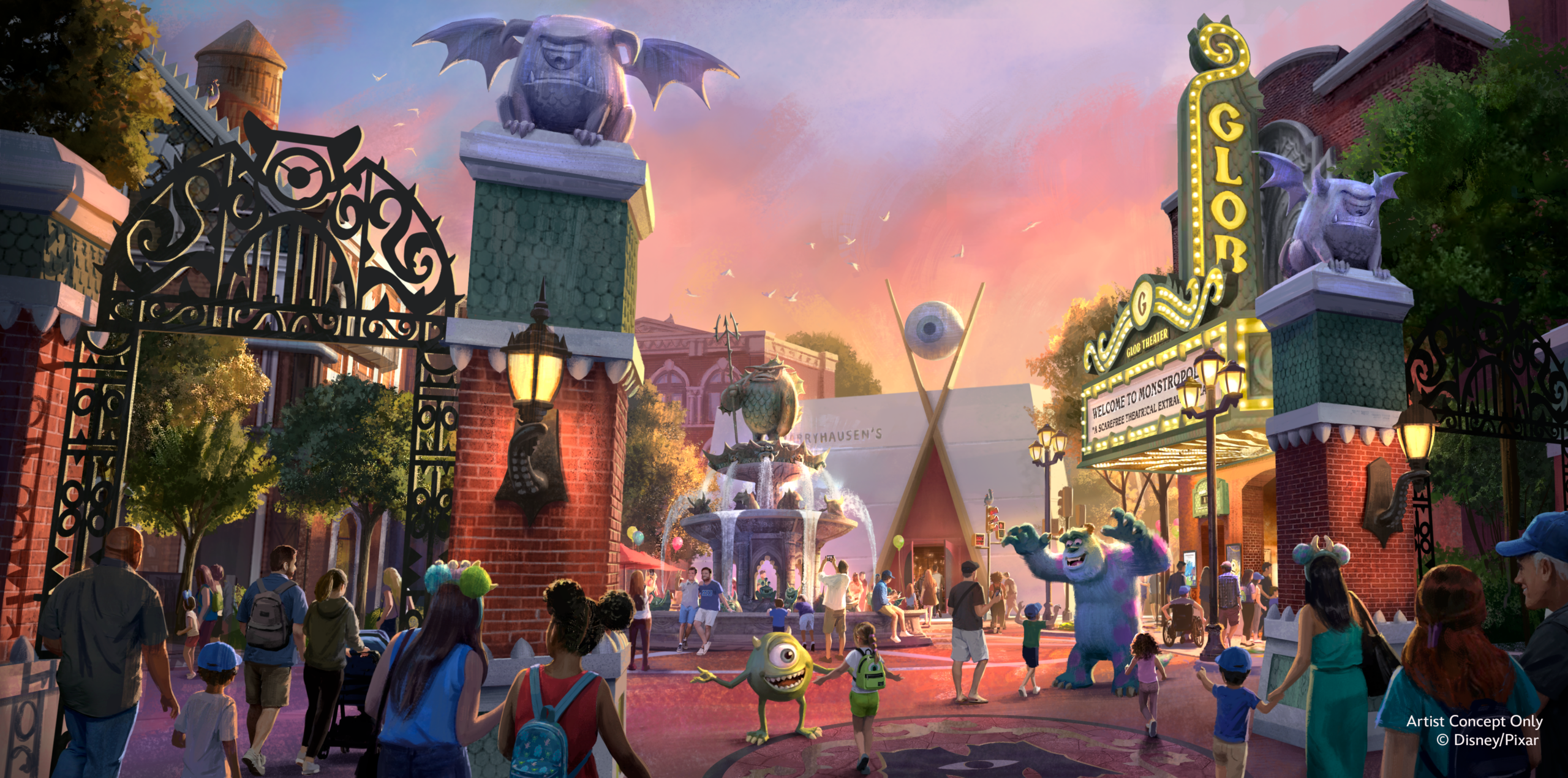 Monstropolis at Disney S Hollywood Studios Land Entry Concept Art