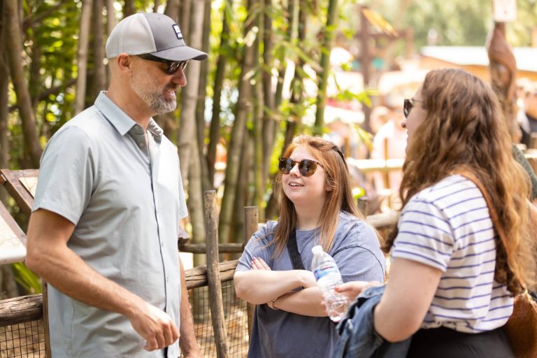 Disney Cast Member Shaina Mirlis Discusses the Project with the Advertisement Director Kirk Sullivan at Disneys Animal Kingdom