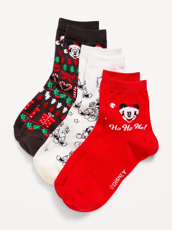 Disney© 3Pack Crew Socks for Women | The Main Street Mouse Disney© 3 pack Crew Socks for Women