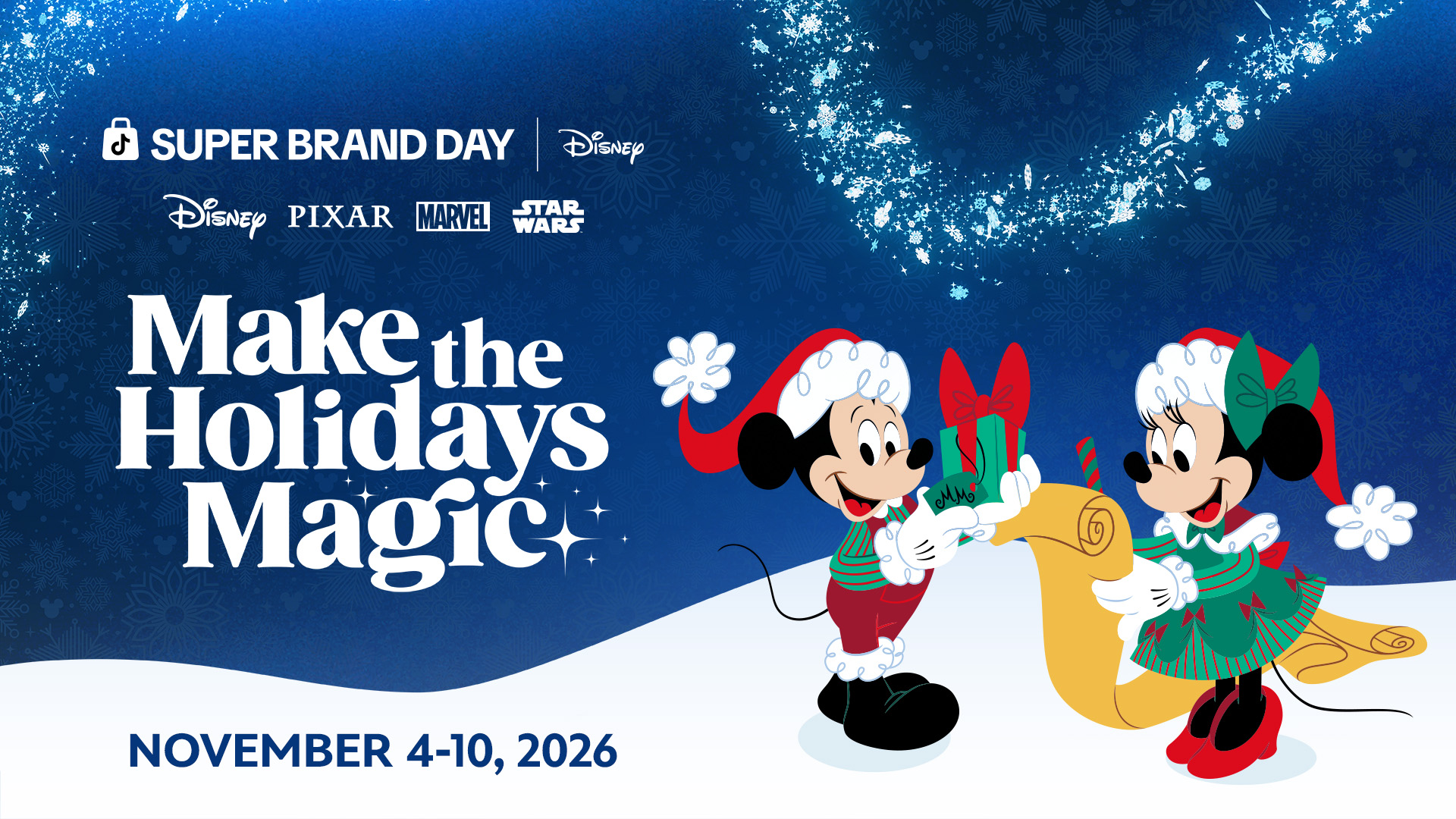 2026DCPTikTokSuperBrandDay16 | The Main Street Mouse Tiktok Shop Super Brand Day Featuring Disney Holiday Promotional Graphic