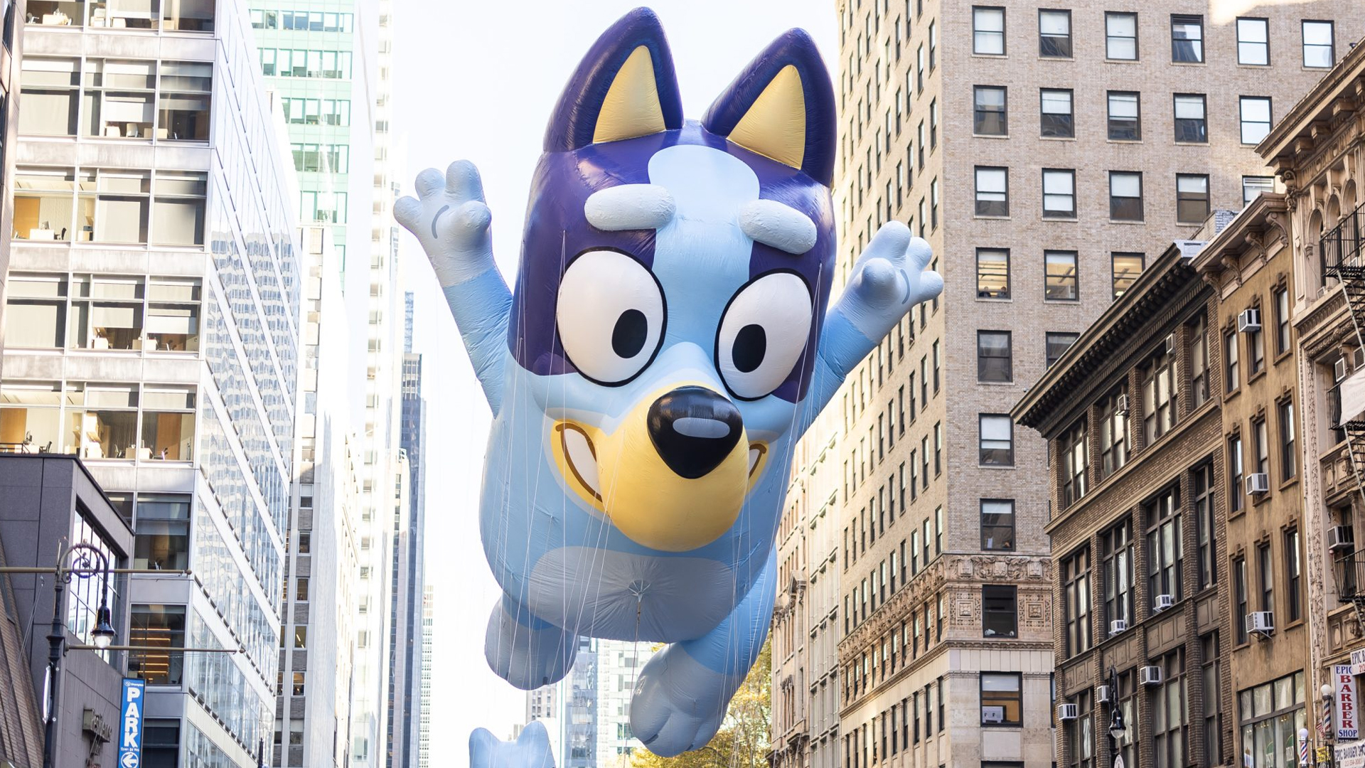 Blue at the 99th Macy's Thanksgiving Day Parade