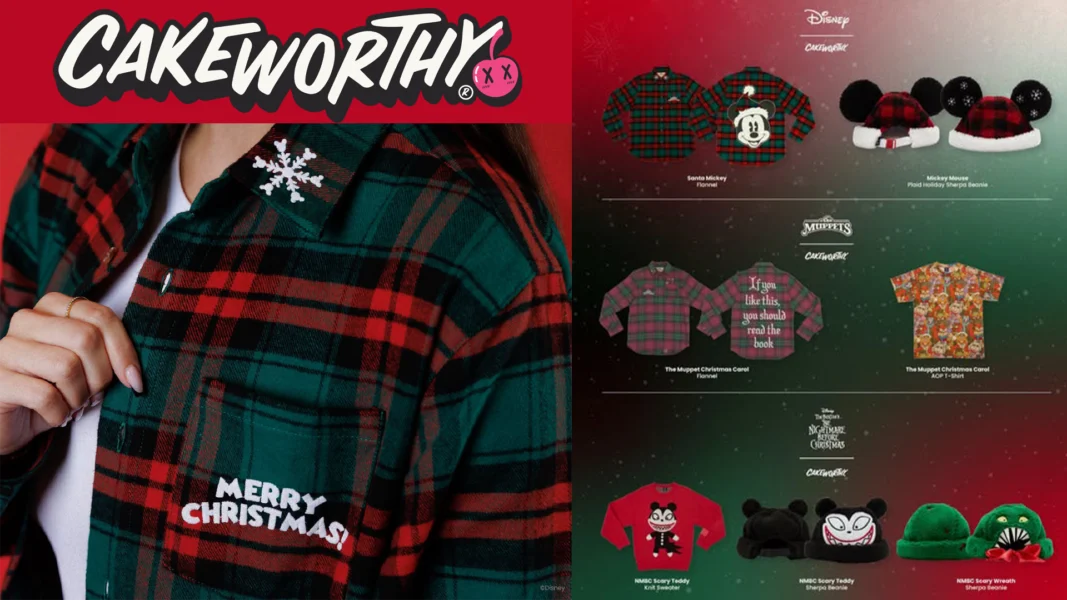 Cakeworthy Disney Holiday Collection 2026 Plaid Mickey Jack and Sally Flannels and Muppets Christmas Carol | The Main Street Mouse Cakeworthy Disney Holiday Collection 2026 Plaid Mickey Jack and Sally Flannels and Muppets Christmas Carol