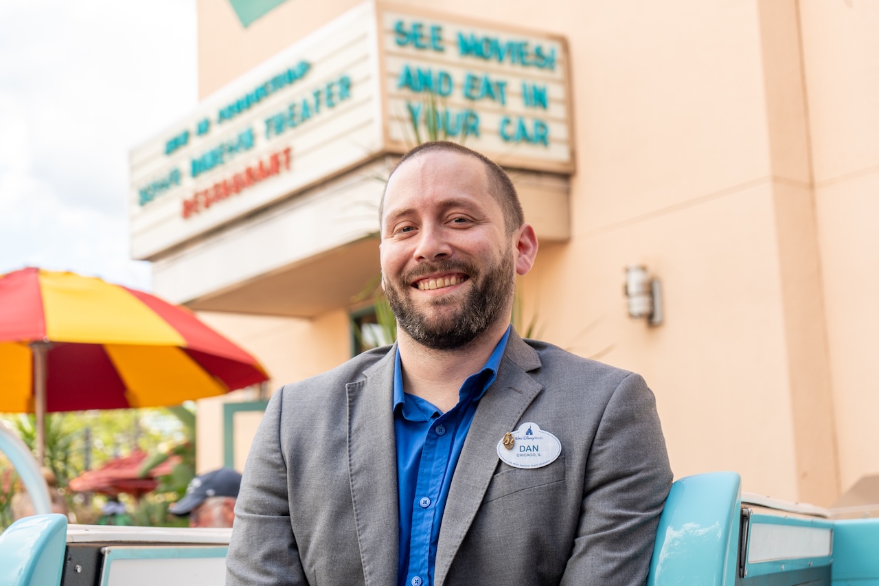 Dan Smiling in Front of the Restaurant