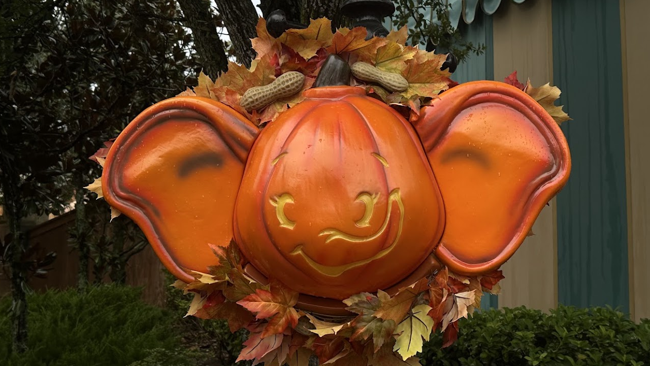 Dumbo Pumpkin Magic Kingdom | The Main Street Mouse Dumbo the Flying Elephant at Storybook Circus in Magic Kingdoms Fantasyland
