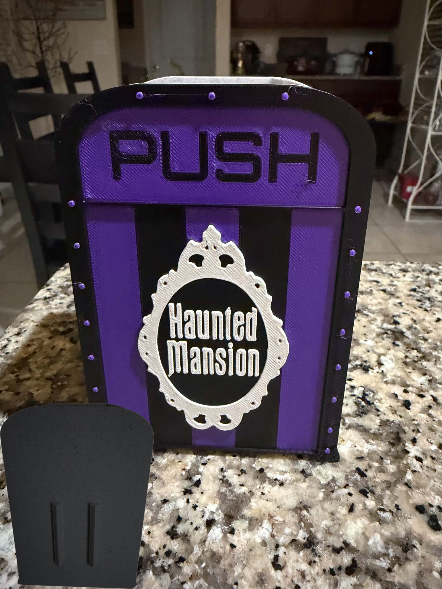 Haunted Mansion Trash Can White with Base