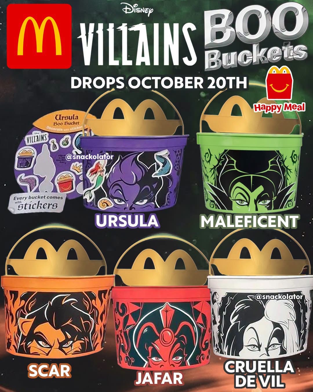 Mcdonalds Boo Buckets Disney Villains