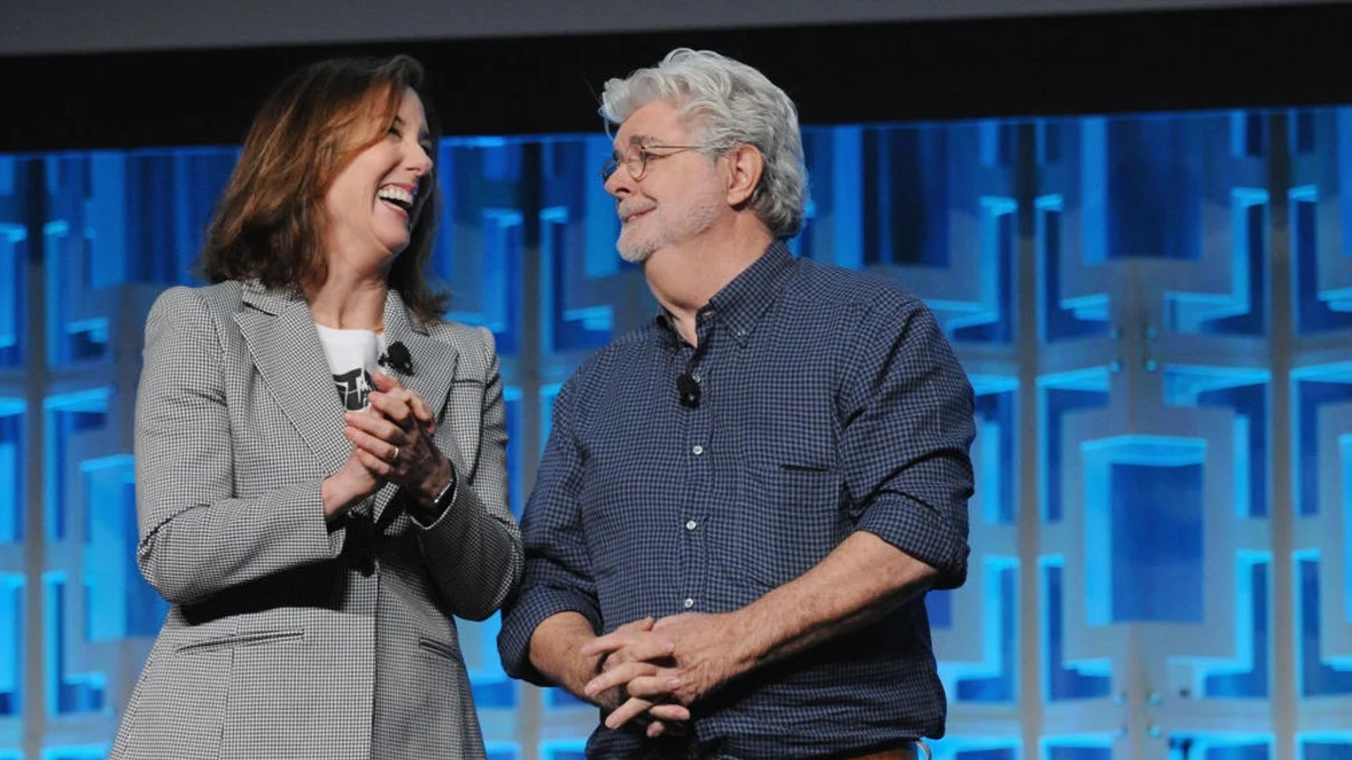 Kathleen Kennedy and George Lucas | The Main Street Mouse Kathleen Kennedy and George Lucas