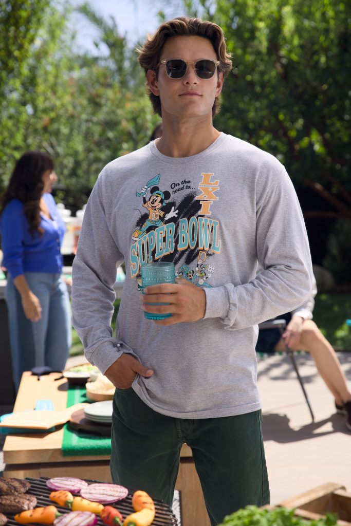 Disney Champion Mickey and Friends Super Bowl LXI Crewneck | The Main Street Mouse Disney Champion Mickey and Friends Super Bowl Lxi Crewneck