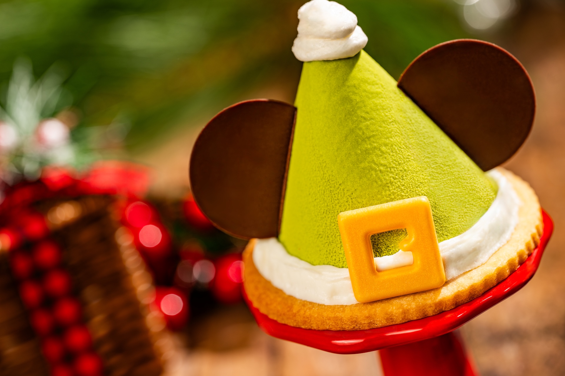 Mickey the Elf | The Main Street Mouse Mickey the Elf Vanilla Mousse Dessert at Cosmic Rays Starlight Café