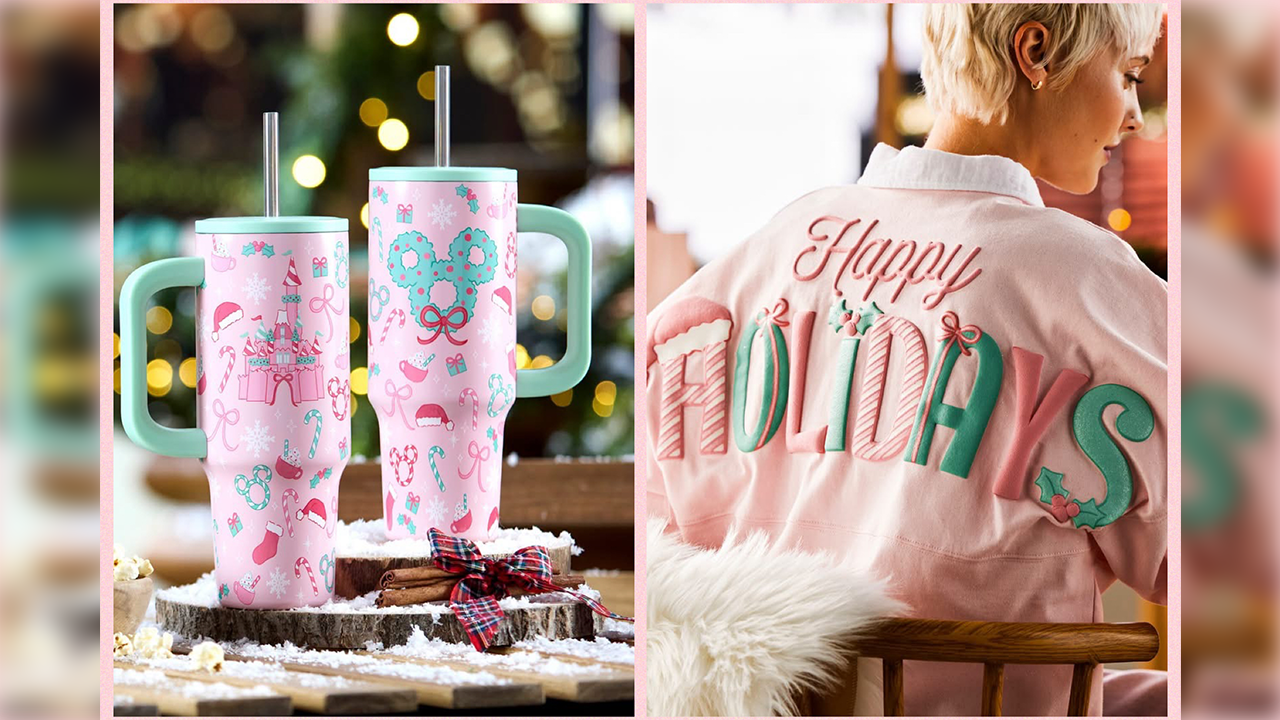 Disney Holiday Pastel Collection with Pink Christmas Apparel and Accessories