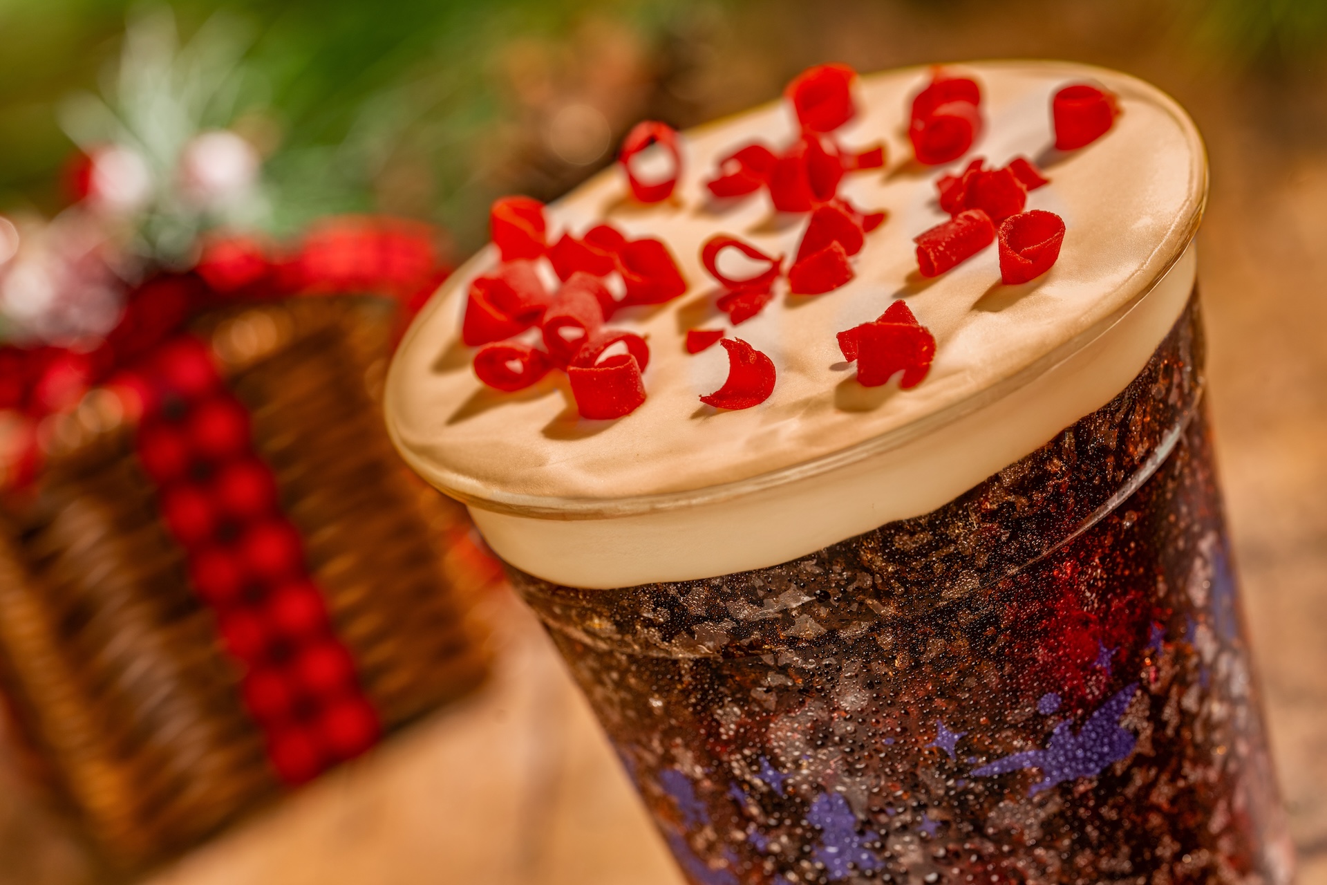 Peppermint Bark Cola Slushy | The Main Street Mouse Peppermint Bark Cola Slushy at Astrofizz in Tomorrowland