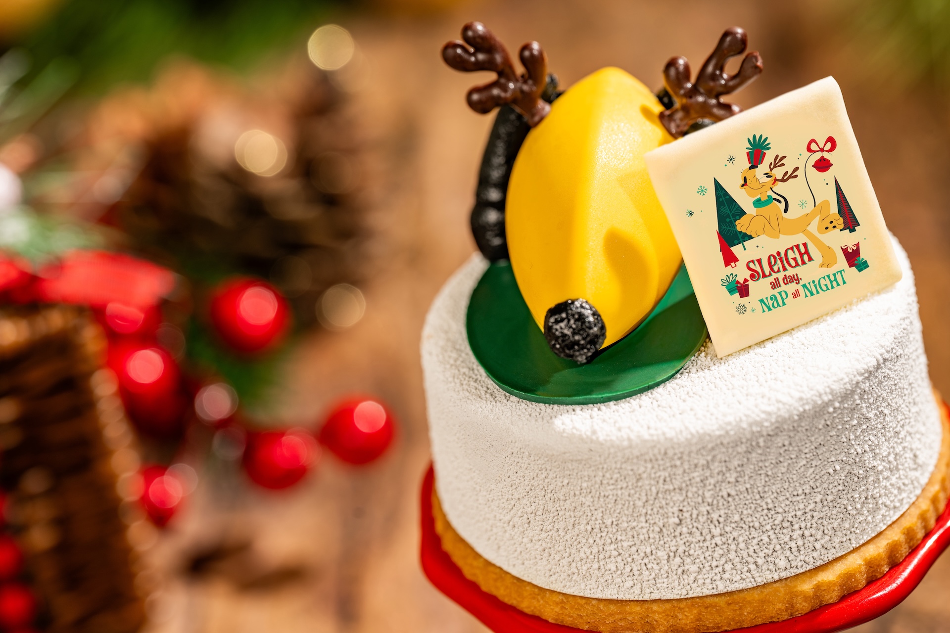 Pluto Reindeer Cake | The Main Street Mouse Pluto Reindeer Cake at Mickeys Very Merry Christmas Party