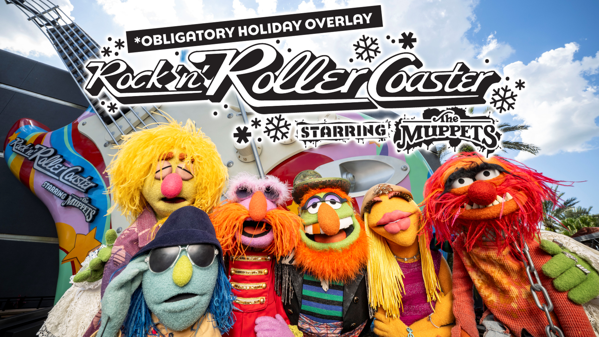 the Electric Mayhem Rocks the Holidays on Rock'n' Roller Coaster Starring The Muppets