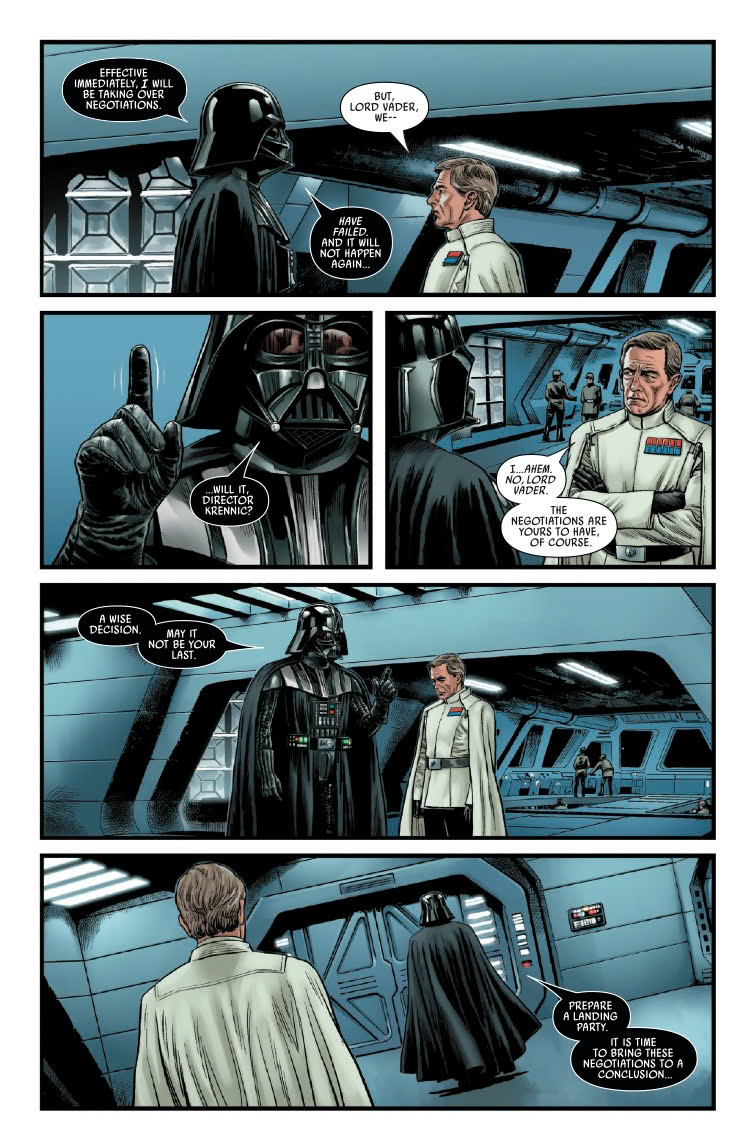 Rogue One Darth Vader Comic | The Main Street Mouse Darth Vader in a Preview Page from Marvels Star Wars Rogue One Darth Vader 1