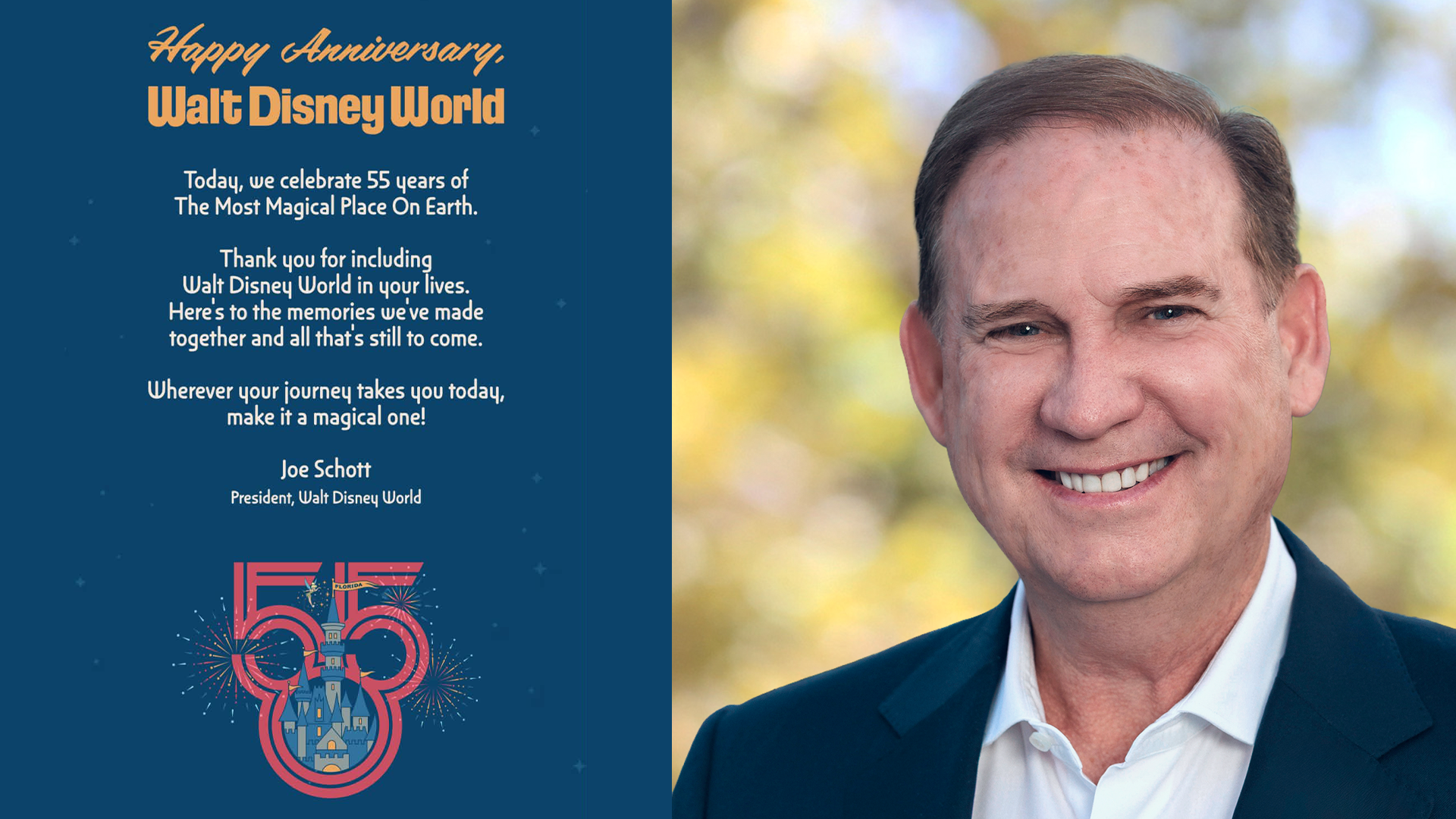 Happy 55th Anniversary Walt Disney World a Special Thank You to Fans